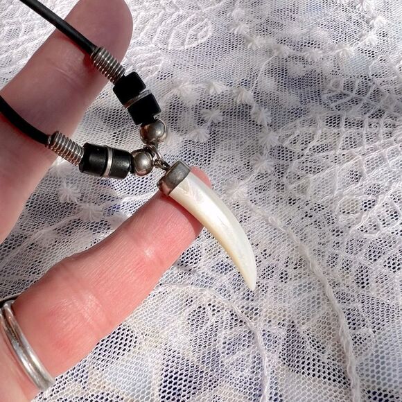 Mother of Pearl Horn Amulet Necklace - Picture 8 of 8